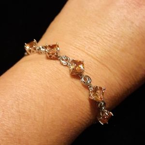 Champagne Diamond Bolo Bracelet in Stainless Stl